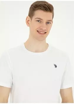 Белая мужская футболка с круглым вырезом GTS01IY024 U.S. Polo Assn., белый