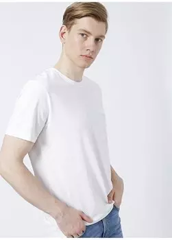 Белая мужская футболка с круглым вырезом и принтом L68SFELJ_Футболка с логотипом Lee, белый