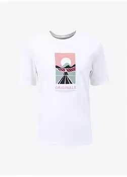 Белая мужская футболка с круглым вырезом JORLAFAYETTE TEE SS CREW NECK 1 FST Jack & Jones, белый