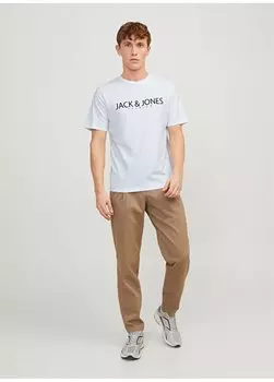 Белая мужская футболка с круглым вырезом JPRBLAJACK SS TEE CREW NECK FST LN Jack & Jones, белый