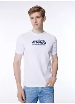 Белая мужская футболка с круглым вырезом K4125DW_ODOM TYPO K-Way, белый