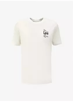 Белая мужская футболка с круглым вырезом L241311100 Футболка с круглым вырезом Lee, белый