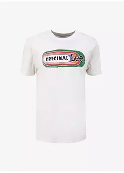 Белая мужская футболка с круглым вырезом L241330100 Футболка с круглым вырезом Lee, белый