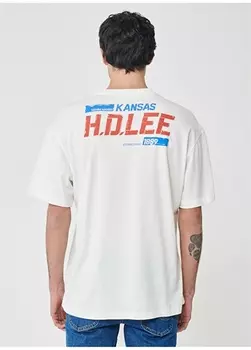 Белая мужская футболка с круглым вырезом Lee