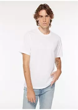 Белая мужская футболка с круглым вырезом Levis