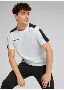 Белая мужская футболка с круглым вырезом Puma