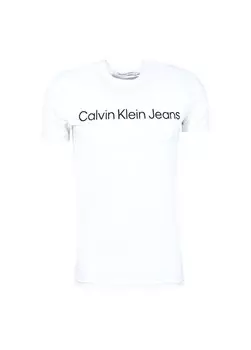 Белая мужская футболка с круглым вырезом с принтом J30J322552YAF Calvin Klein Jeans, белый