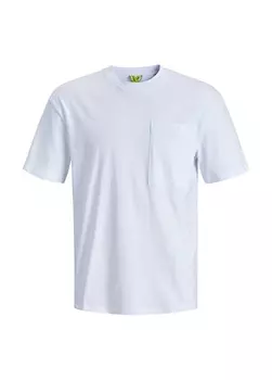 Белая мужская футболка с круглым вырезом с принтом Jack & Jones