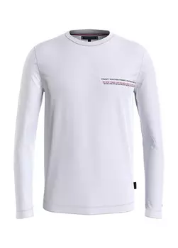 Белая мужская футболка с круглым вырезом Tommy Hilfiger