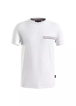 Белая мужская футболка с круглым вырезом Tommy Hilfiger