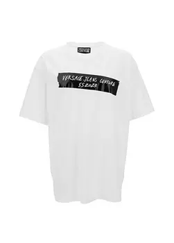 Белая мужская футболка с круглым вырезом Versace Jeans Couture