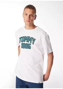 Белая мужская футболка с принтом DM0DM18559YBR Tommy Jeans, белый