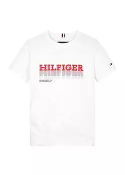 Белая мужская футболка с принтом FADE HILFIGER TEE S/S Tommy Hilfiger, белый