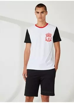 Белая мужская футболка с принтом Liverpool Never Say Never