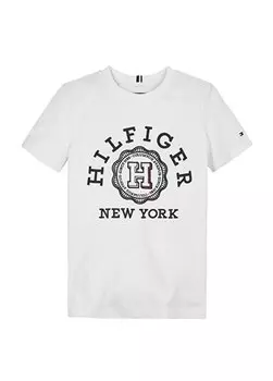 Белая мужская футболка с принтом MONOTYPE ARCH H SEAL TEE S/S Tommy Hilfiger, белый