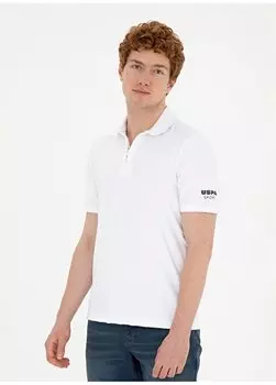 Белая мужская футболка с воротником поло KUNA U.S. Polo Assn., белый