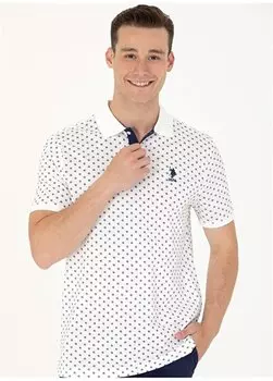 Белая мужская футболка с воротником поло OTAVAIY023 U.S. Polo Assn., белый