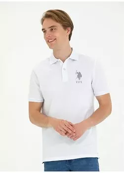 Белая мужская футболка стандартного кроя JAMA U.S. Polo Assn., белый