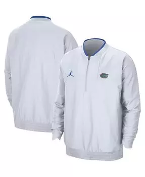 Белая мужская куртка florida gators 2021 coach с молнией до середины бедра Jordan, белый