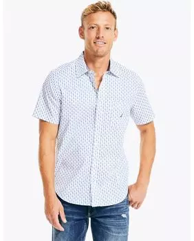 Белая мужская рубашка классического кроя с фантазийным принтом Nautica, белый