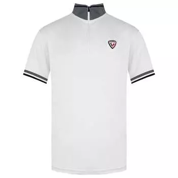 Белая мужская рубашка-поло на молнии 3/4 с короткими рукавами rlemy04 130 Rossignol, белый