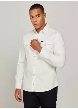 Белая мужская рубашка Regular Fit Off-White L232380102 Рубашка с длинным рукавом Lee, белый