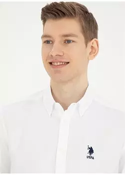 Белая мужская рубашка с воротником на пуговицах стандартного кроя GOXREG024Y U.S. Polo Assn., белый