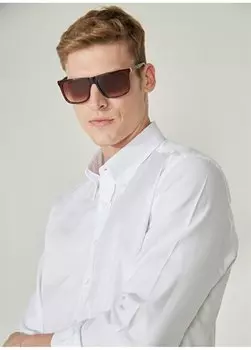 Белая мужская рубашка с воротником на пуговицах Slim Fit 4B2000000051 Beymen Business, белый