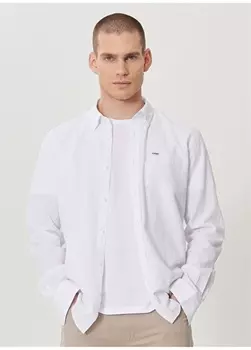 Белая мужская рубашка Wrangler