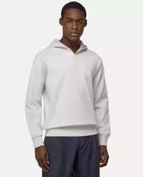 Белая мужская толстовка с капюшоном из хлопковой смеси Boggi Milano, белый