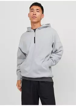 Белая мужская толстовка с воротником с капюшоном Jack & Jones