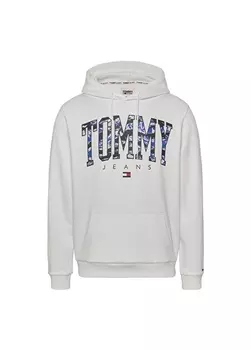 Белая мужская толстовка с воротником с капюшоном Tommy Jeans