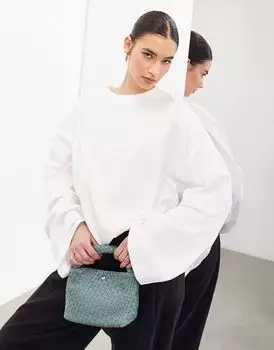 Белая объемная футболка премиум-класса с длинными рукавами ASOS EDITION