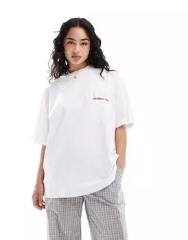 Белая объемная футболка с изображением спортивного курорта Нью-Йорка ASOS DESIGN