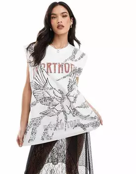Белая объемная майка с узором ASOS DESIGN