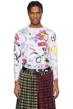 Белая облегающая футболка из джерси с надписью «Что в моей сумке» Chopova Lowena