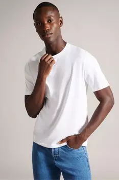 Белая однотонная футболка Tywinn стандартного кроя Ted Baker, белый