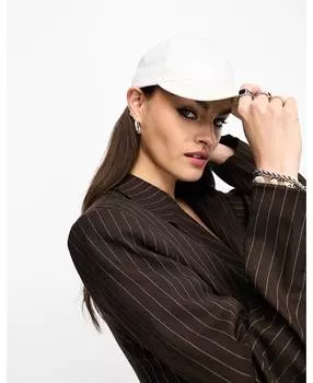 Белая однотонная хлопковая кепка ASOS DESIGN