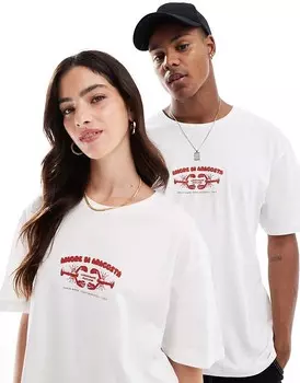 Белая оверсайз-футболка Jack & Jones с принтом лобстера на спине