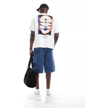 Белая оверсайз-футболка с абстрактным принтом на спине ASOS DESIGN