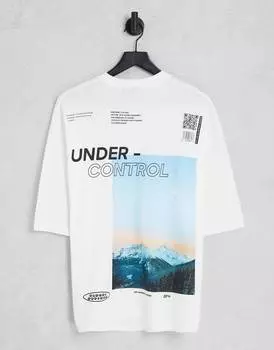 Белая оверсайз-футболка с фотографическим принтом на спине ASOS DESIGN