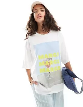 Белая оверсайз-футболка с фотографическими краями ASOS DESIGN
