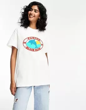 Белая оверсайз-футболка с изображением дельфина ASOS DESIGN