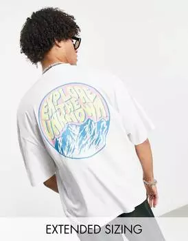 Белая оверсайз-футболка с принтом на спине ASOS DESIGN