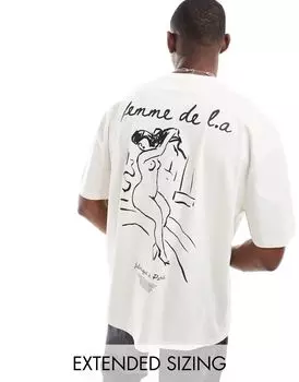 Белая оверсайз-футболка с рисунком на спине ASOS DESIGN