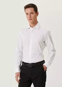 Белая оксфордская рубашка комфортного кроя без глажки Beymen
