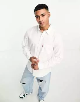 Белая оксфордская рубашка Levi's с логотипом в виде крыла летучей мыши