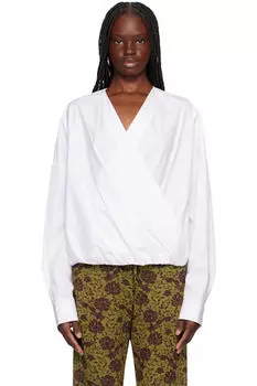 Белая перекрученная рубашка Dries Van Noten