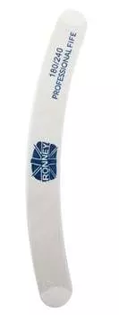 Белая пилочка для ногтей NAILFILE BANANA (180/240) 12 шт RN 259 RONNEY -