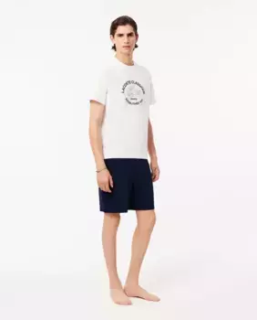 Белая пижама из эластичного хлопка Lacoste